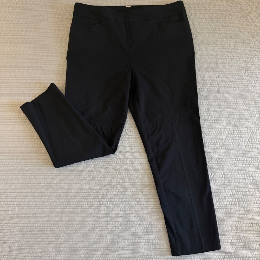 Chicos Brigitte So Slimming Ankle Pants Black Pull On Trousers‎ Size US 10P